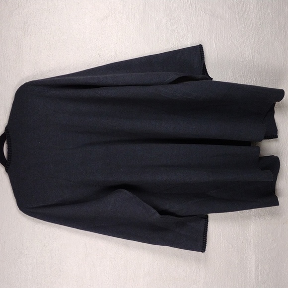 M Magaschoni Woman Black Grey Collarless Long Sleeve Open Front Cardigan Duster - Picture 8 of 13